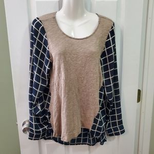Plaid and tan top